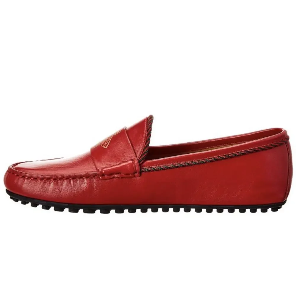 NIB Gucci Kanye Web Trim Red Leather Bee Detail Drivers Size 6.5EU/7.5US $620.00
